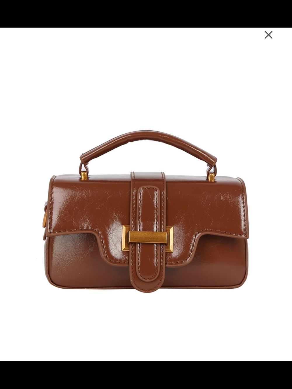 HOT NEW‼️👜Women's Brown Top-Handle Mini Bag with Gold Accent